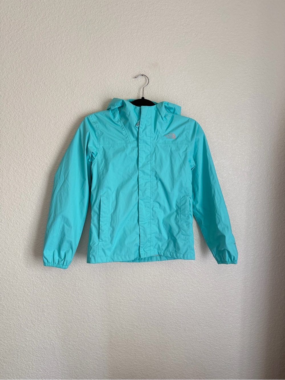 The North Face Girls Resolve Reflective Lightweight Rain Jacket M 10/12 Mint - Picture 2 of 12